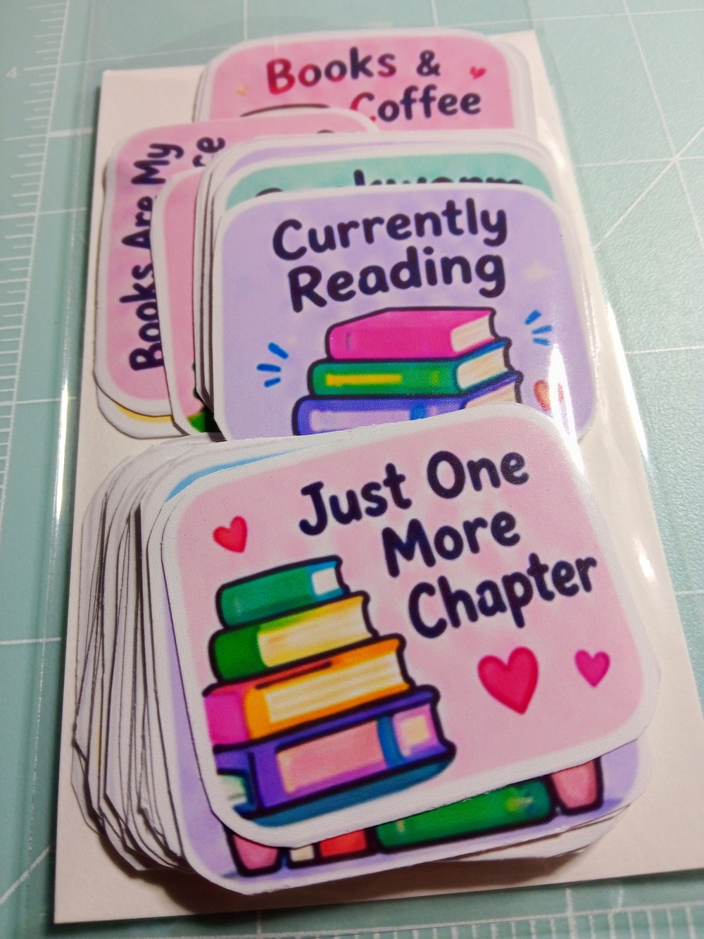 Cute Book-Themed Sticker Pack - Pastel Multi-Color - Picture 2 of 4